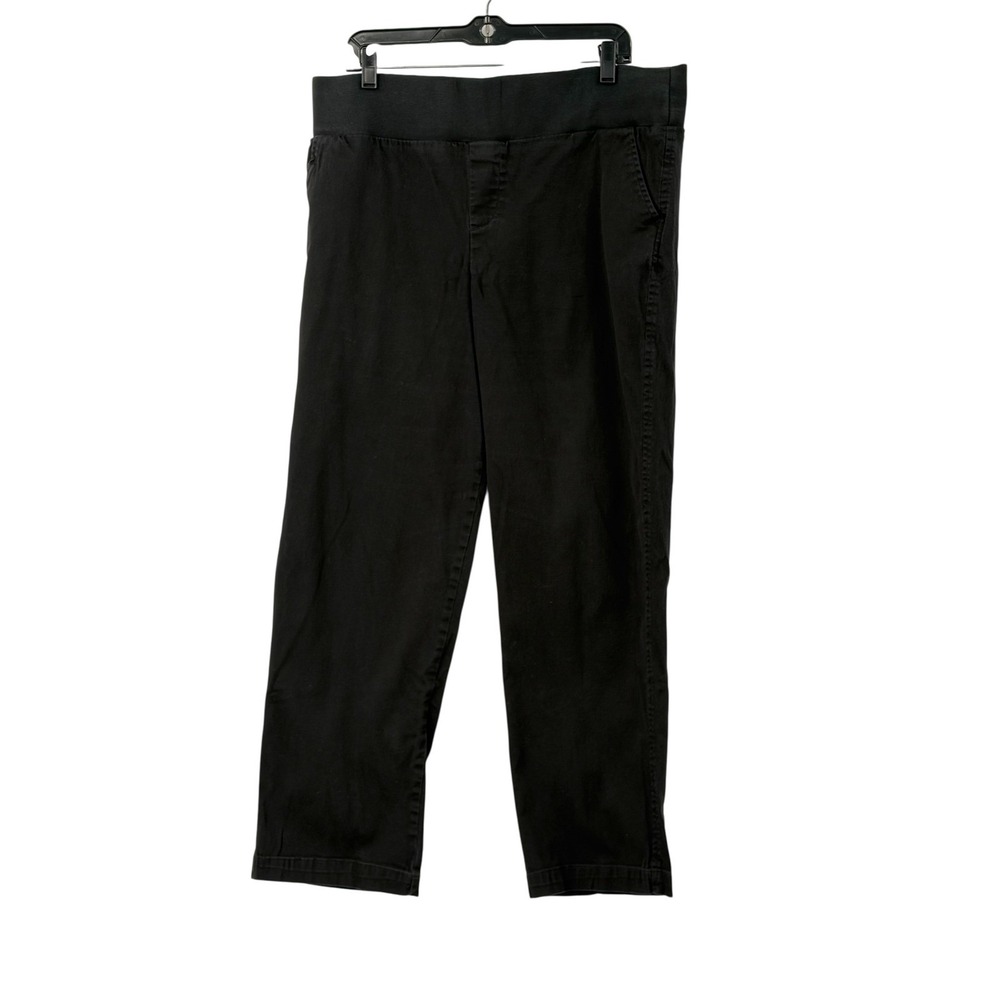 In Due Time Womens Maternity Pants Black Straight Leg Elastic Waist Size Large